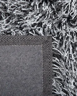 Teppich Schwarz-Weis 160 X 230 Cm Shaggy Cide