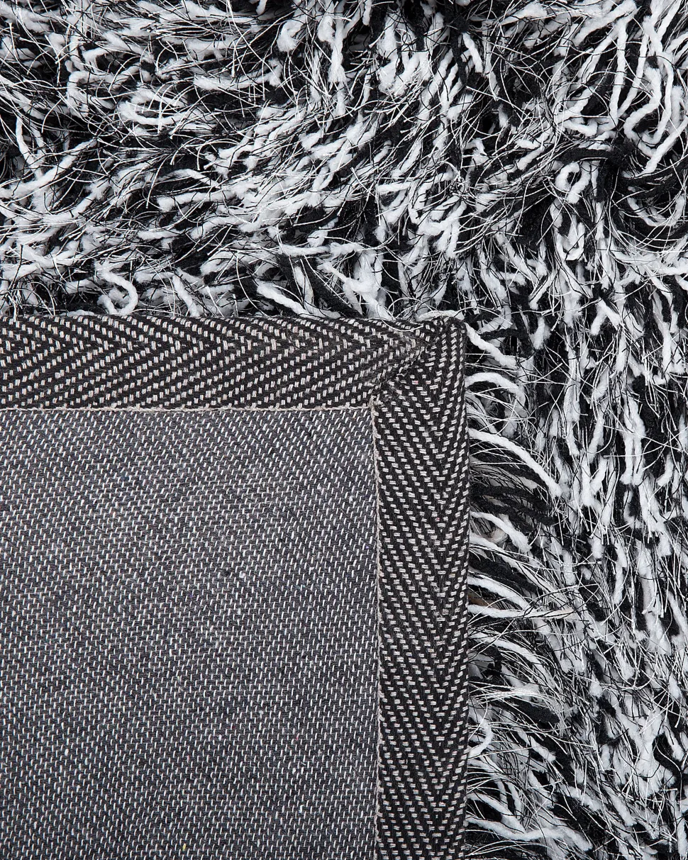 Teppich Schwarz-Weis 160 X 230 Cm Shaggy Cide
