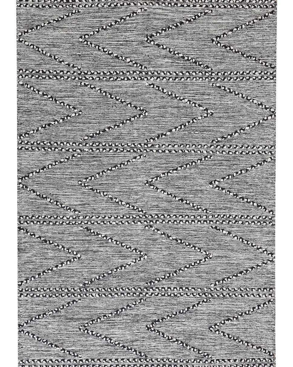 Teppich Schwarz/Weis 160 X 230 Cm Kurzflor Termal