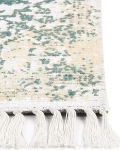 Teppich Viskose Beige / Grun 160 X 230 Cm Orientalisches Muster Kurzflor Boyali