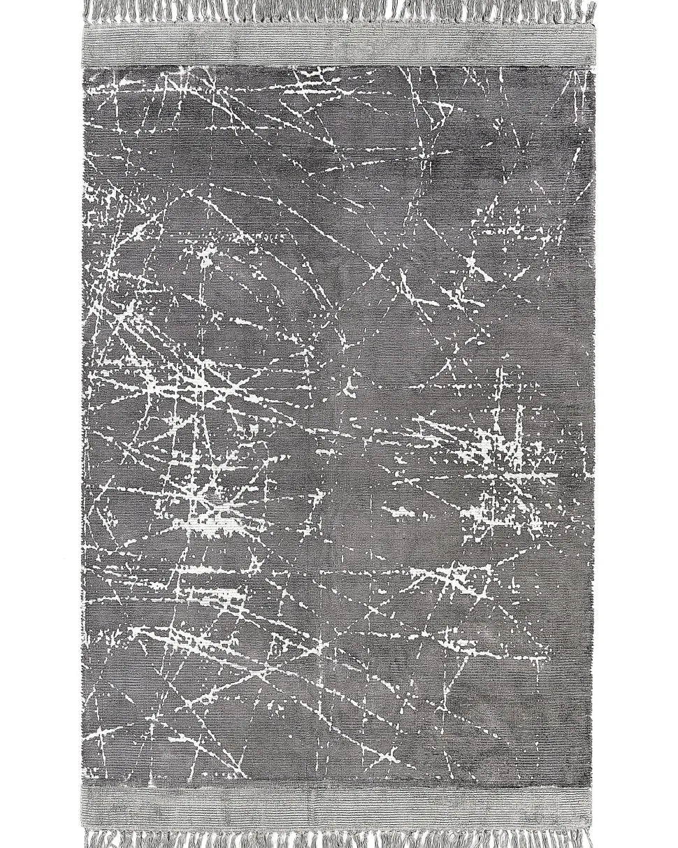 Teppich Viskose Grau 160 X 230 Cm Cm Abstraktes Muster Kurzflor Hanli