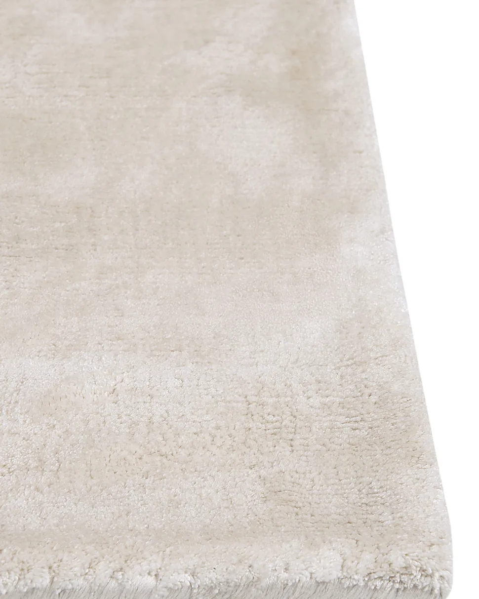 Teppich Viskose Hellbeige 160 X 230 Cm Kurzflor Gesi Ii