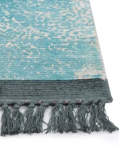 Teppich Viskose Hellblau / Beige 160 X 230 Cm Cm Orientalisches Muster Kurzflor Akarsu