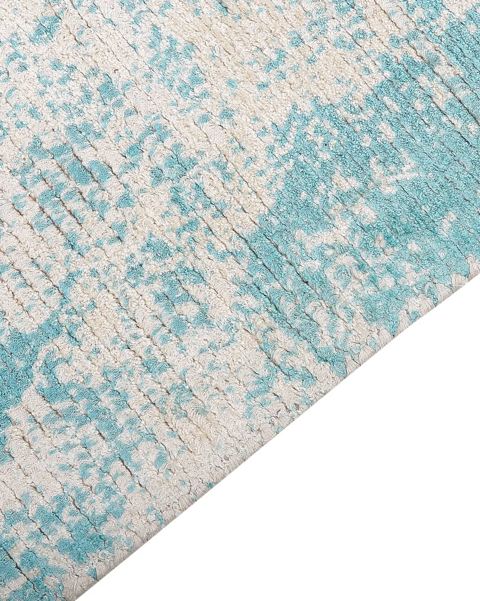 Teppich Viskose Hellblau / Beige 160 X 230 Cm Cm Orientalisches Muster Kurzflor Akarsu
