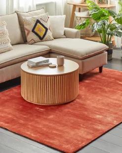 Teppich Viskose Orange 160 X 230 Cm Kurzflor Gesi Ii