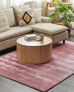 Teppich Viskose Rosa 160 X 230 Cm Kurzflor Gesi Ii