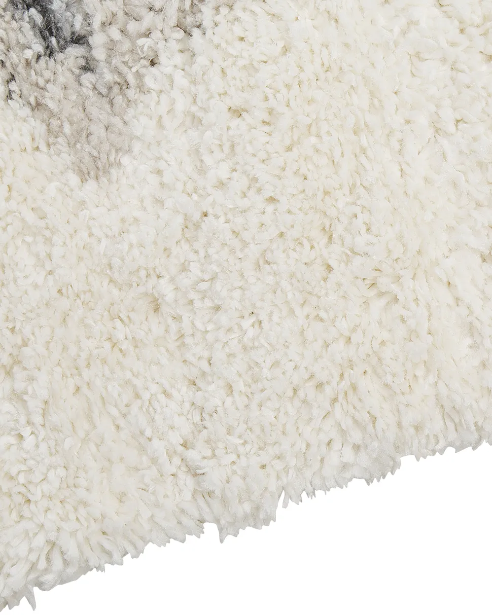 Teppich Weis / Grau 160 X 230 Cm Abstraktes Muster Shaggy Masis