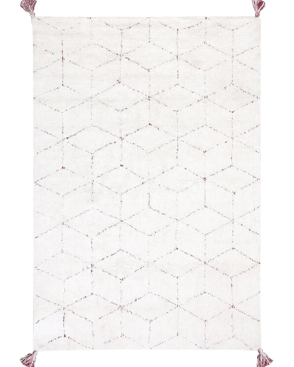 Teppich Weis 140 X 200 Cm Shaggy Sakarya