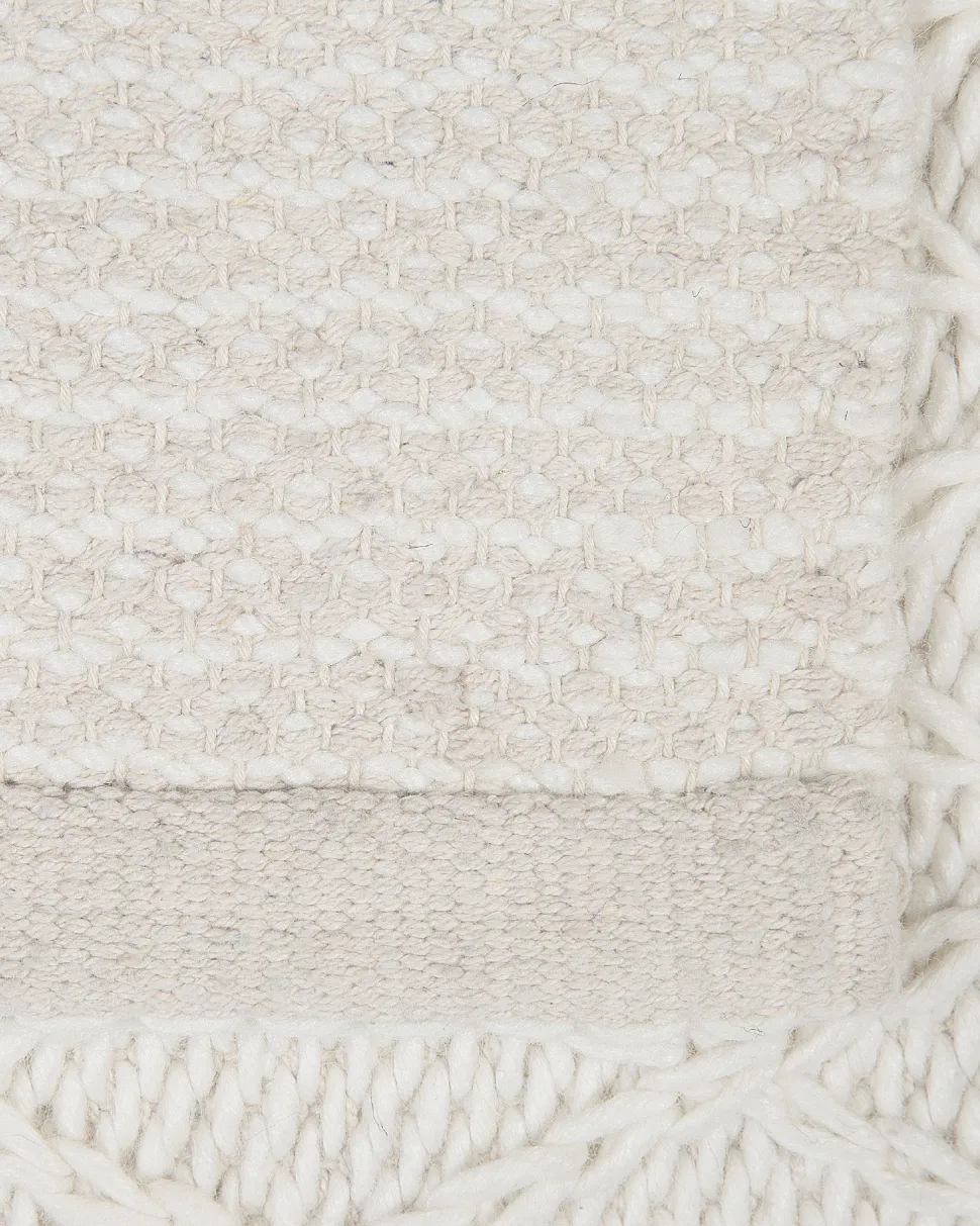 Teppich Wolle Cremeweis 160 X 230 Cm Kurzflor Erzin
