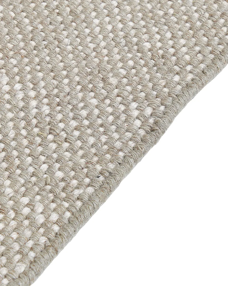 Teppich Wolle Grau 160 X 230 Cm Kurzflor Tekeler