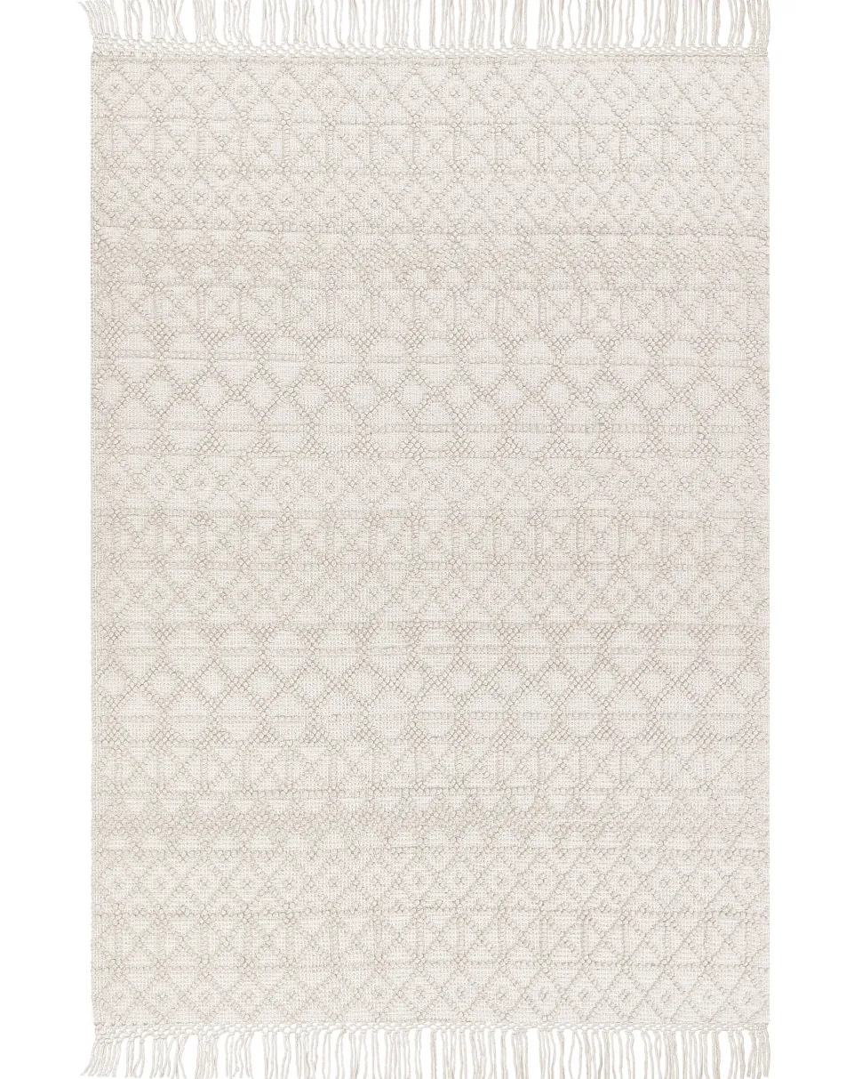 Teppich Wolle Hellbeige 200 X 300 Cm Kurzflor Alucra
