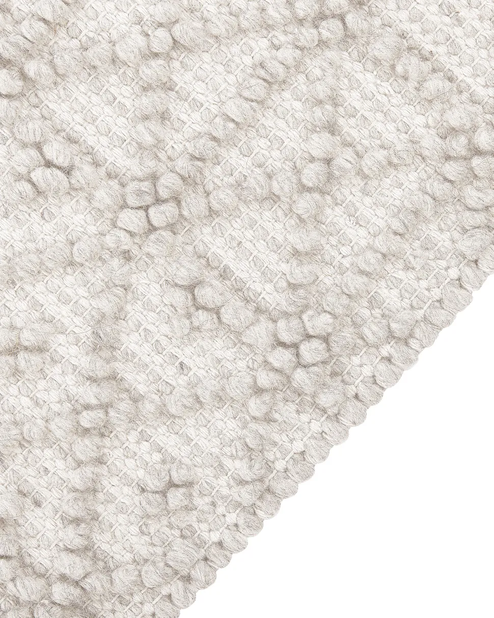 Teppich Wolle Hellbeige 200 X 300 Cm Kurzflor Alucra