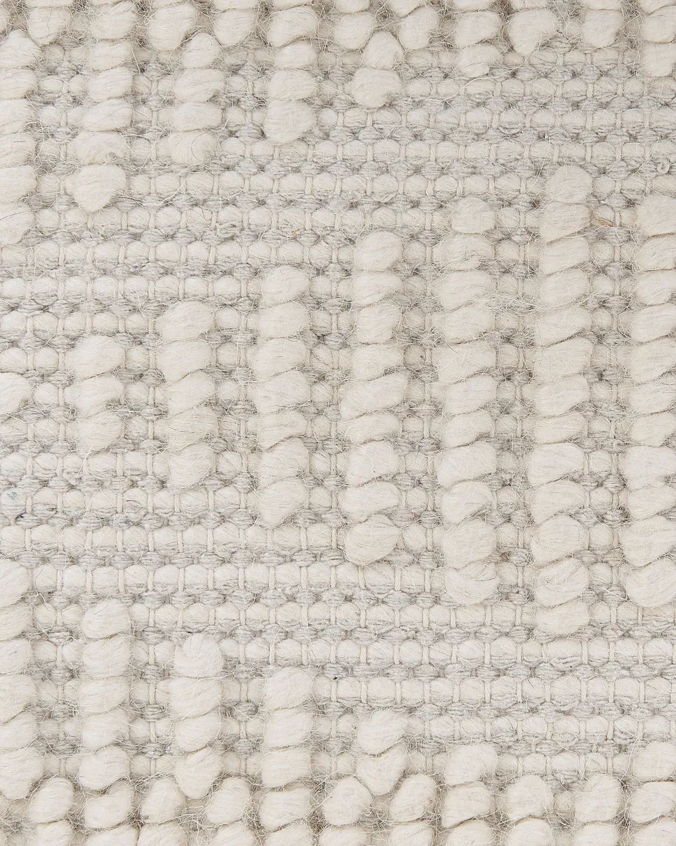 Teppich Wolle Helles Beige 160 X 230 Cm Geometrisches Muster Kurzflor Lapseki