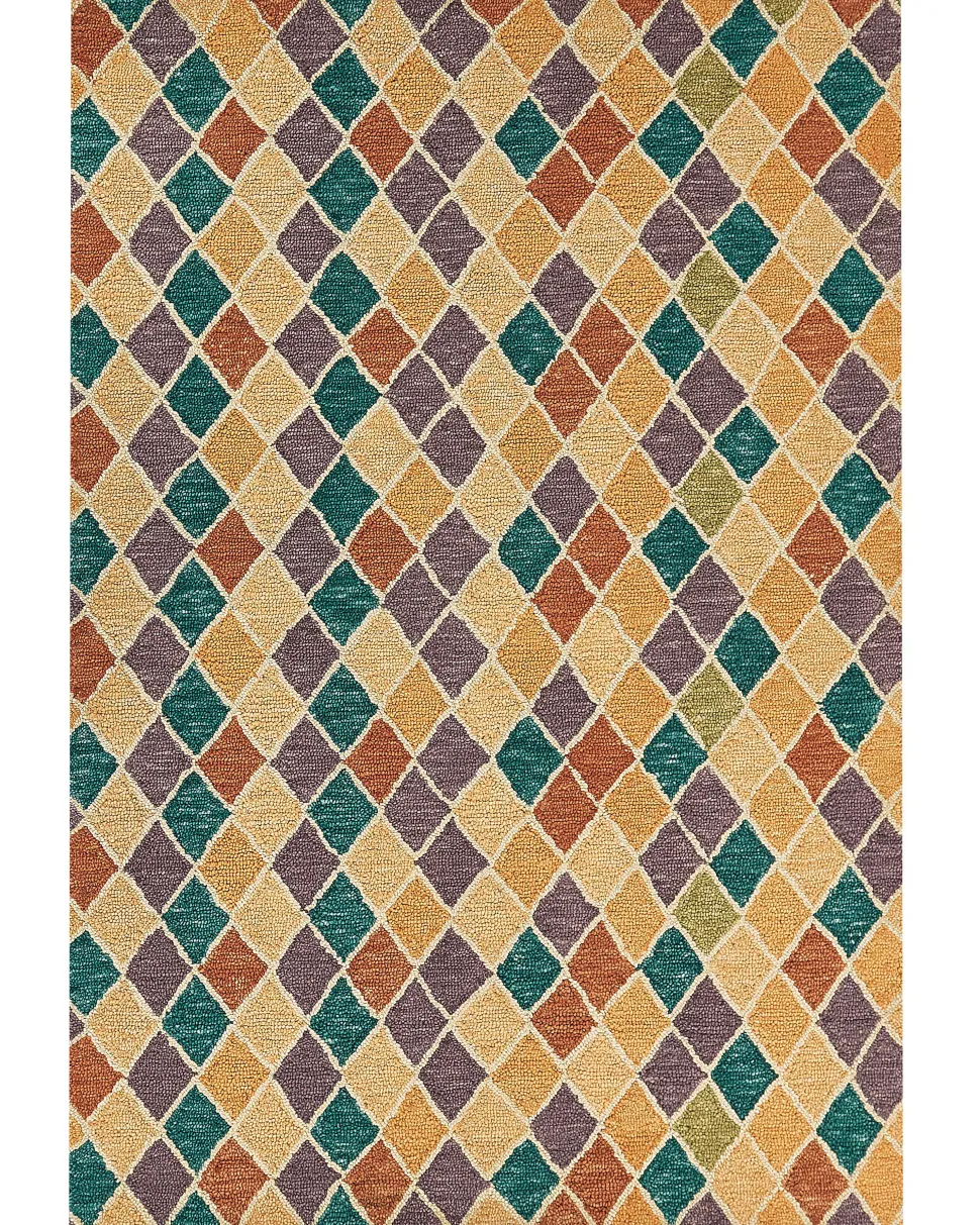 Teppich Wolle Mehrfarbig 160 X 230 Cm Geometrisches Muster Kurzflor Keskin