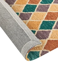 Teppich Wolle Mehrfarbig 160 X 230 Cm Geometrisches Muster Kurzflor Keskin
