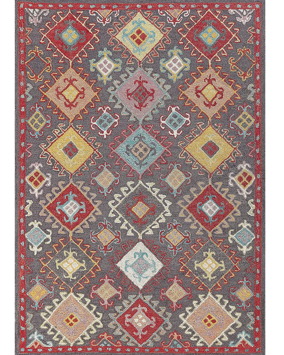 Teppich Wolle Mehrfarbig 160 X 230 Cm Kurzflor Finike