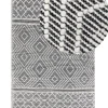 Teppich Wolle Schwarz / Weis 160 X 230 Cm Fransen Kurzflor Savuca
