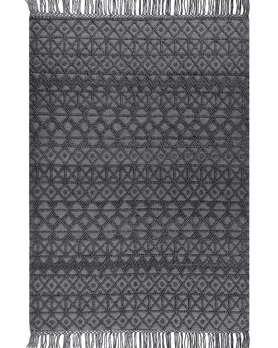 Teppich Wolle Schwarz 200 X 300 Cm Kurzflor Alucra