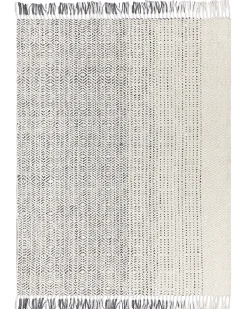 Teppich Wolle Weis / Grau 160 X 230 Cm Kurzflor Omerli