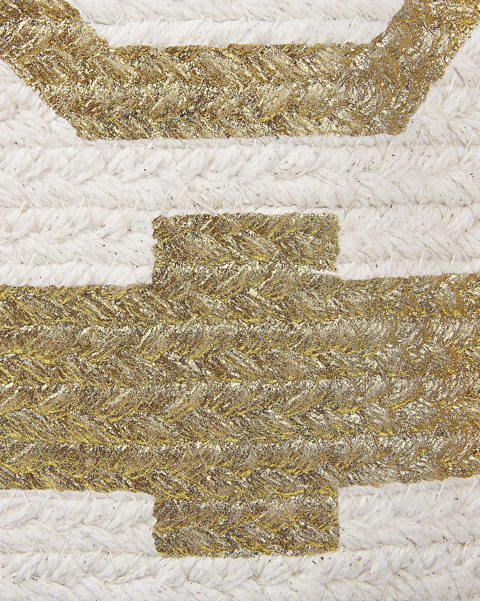 Textilkorb Baumwolle Cremeweis / Gold Hanwella