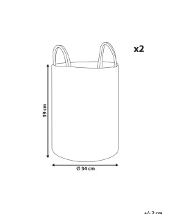 Textilkorb Baumwolle Grau 34 Cm 2Er Set Saryk