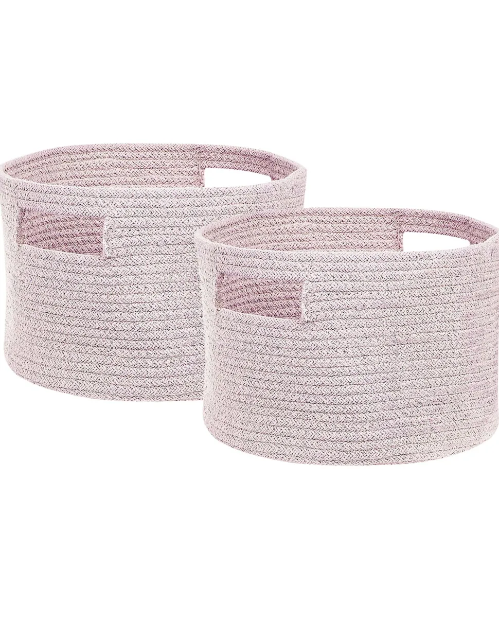 Textilkorb Baumwolle Pastellrosa 30 Cm 2Er Set Chiniot
