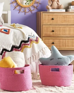 Textilkorb Baumwolle Rosa 30 Cm 2Er Set Chiniot