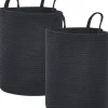 Textilkorb Baumwolle Schwarz 34 Cm 2Er Set Saryk