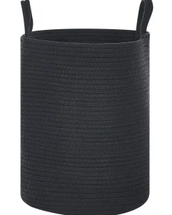 Textilkorb Baumwolle Schwarz 34 Cm 2Er Set Saryk