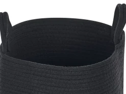 Textilkorb Baumwolle Schwarz 34 Cm 2Er Set Saryk
