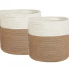 Textilkorb Baumwolle Weis / Beige 34 Cm 2Er Set Ardesen