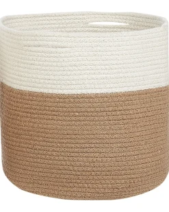 Textilkorb Baumwolle Weis / Beige 34 Cm 2Er Set Ardesen