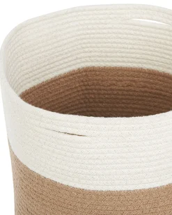 Textilkorb Baumwolle Weis / Beige 34 Cm 2Er Set Ardesen