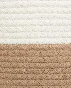 Textilkorb Baumwolle Weis / Beige 34 Cm 2Er Set Ardesen