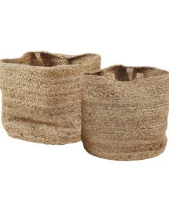 Textilkorb Jute Sandbeige 2Er Set Kaella