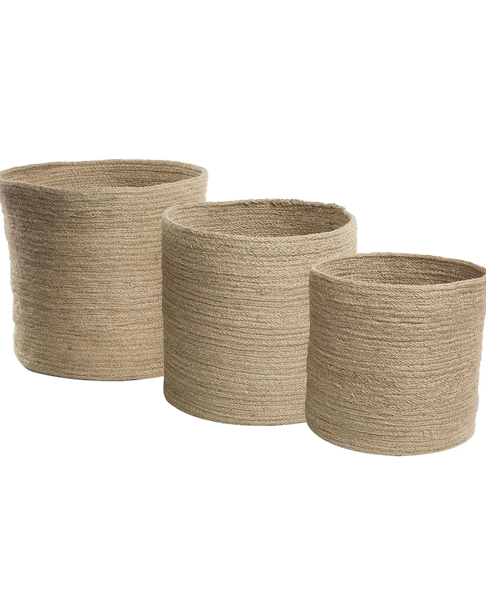 Textilkorb Jute Sandbeige 3Er Set Artigala