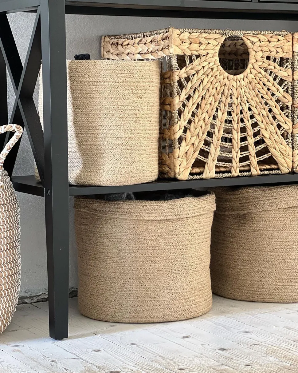 Textilkorb Jute Sandbeige 3Er Set Artigala