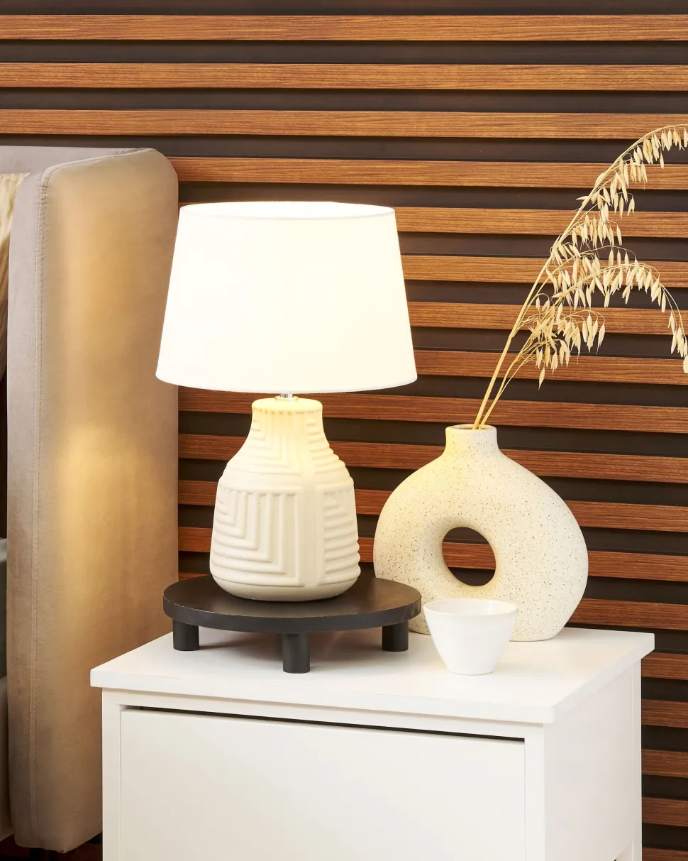Tischlampe Aus Keramik Beige Ozama