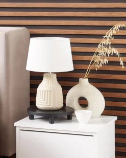 Tischlampe Aus Keramik Beige Ozama