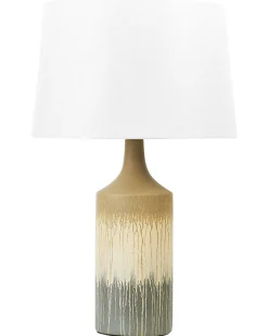 Tischlampe Aus Keramik Beige Und Grau Calvas