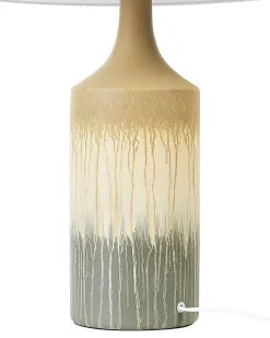 Tischlampe Aus Keramik Beige Und Grau Calvas
