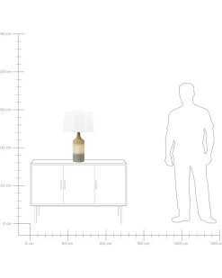 Tischlampe Aus Keramik Beige Und Grau Calvas