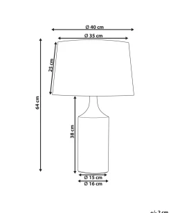 Tischlampe Aus Keramik Beige Und Grau Calvas