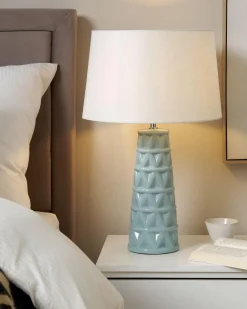 Tischlampe Aus Keramik Blau Vinces