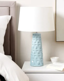 Tischlampe Aus Keramik Blau Vinces