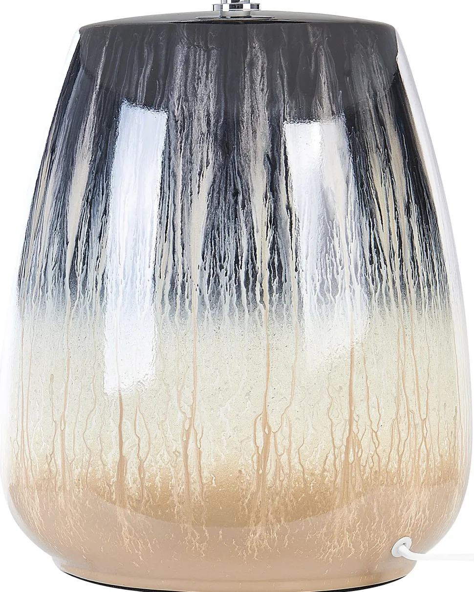 Tischlampe Aus Keramik Grau/Beige Cidra
