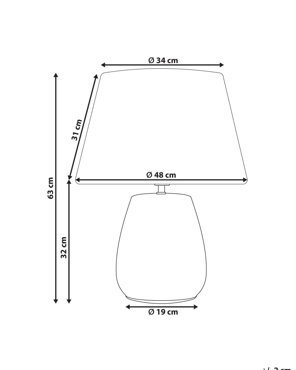 Tischlampe Aus Keramik Grau/Beige Cidra