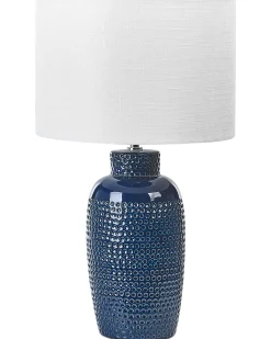Tischlampe Aus Keramik Marineblau Perlis