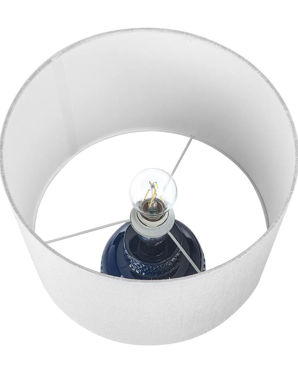 Tischlampe Aus Keramik Marineblau Perlis