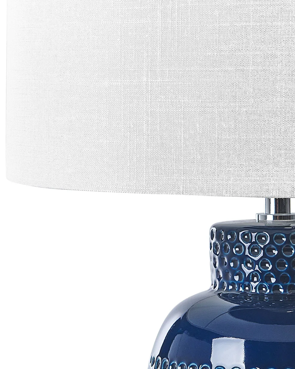 Tischlampe Aus Keramik Marineblau Perlis